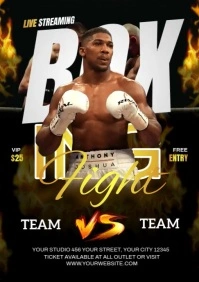 Boxing fight poster A4 template