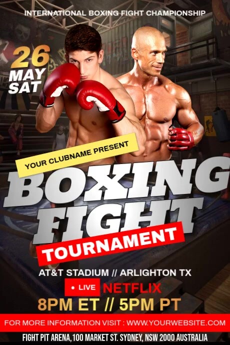 Boxing Fight Tournament Template | PosterMyWall