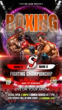 Boxing Fighting Championship Digital Display Цифровой дисплей (9 : 16) template