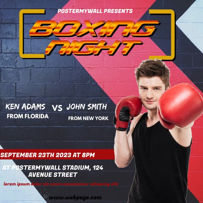 Boxing flyer template PosterMyWall