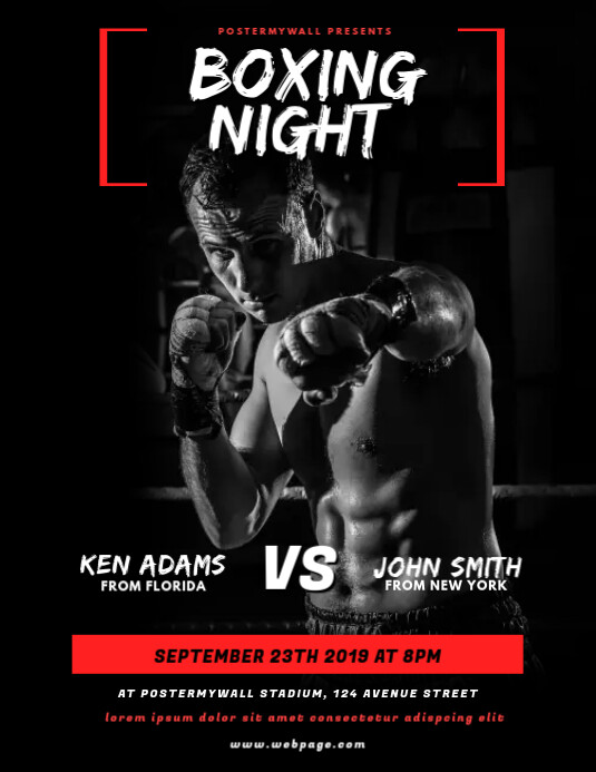 Boxing flyer template PosterMyWall