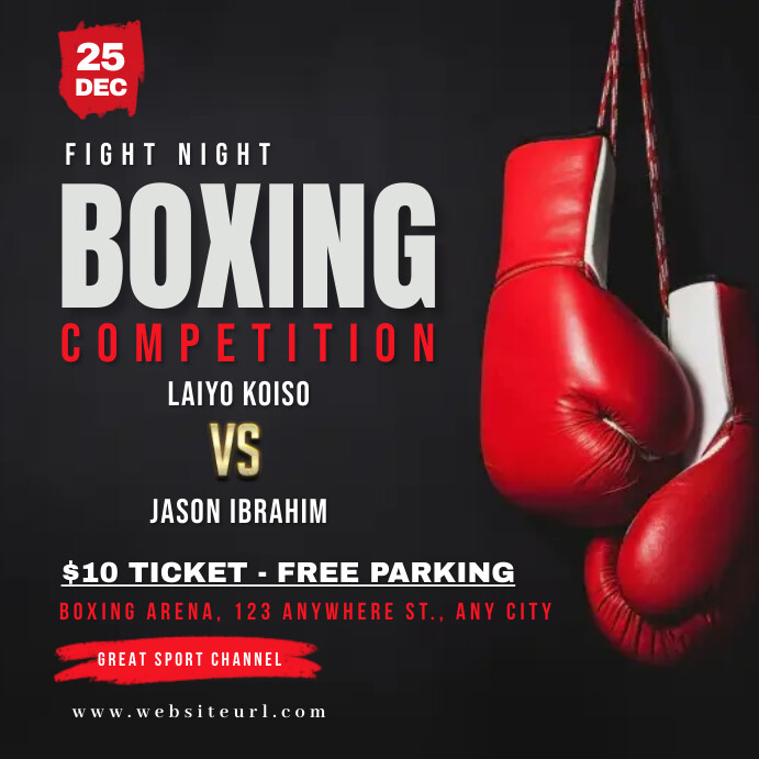 Boxing game, boxing , event Template | PosterMyWall