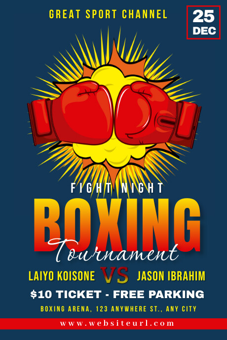 Boxing game, boxing , event Template | PosterMyWall