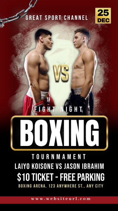 Boxing game, boxing, event Instagram 快拍 template