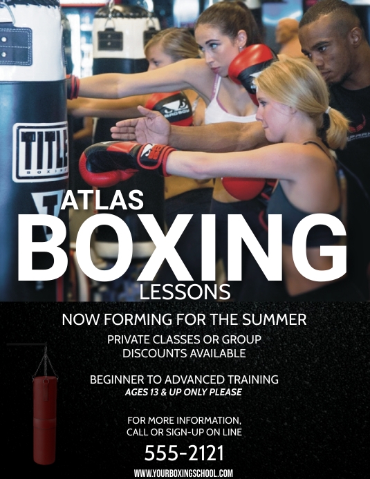 BOXING LESSONS Template | PosterMyWall