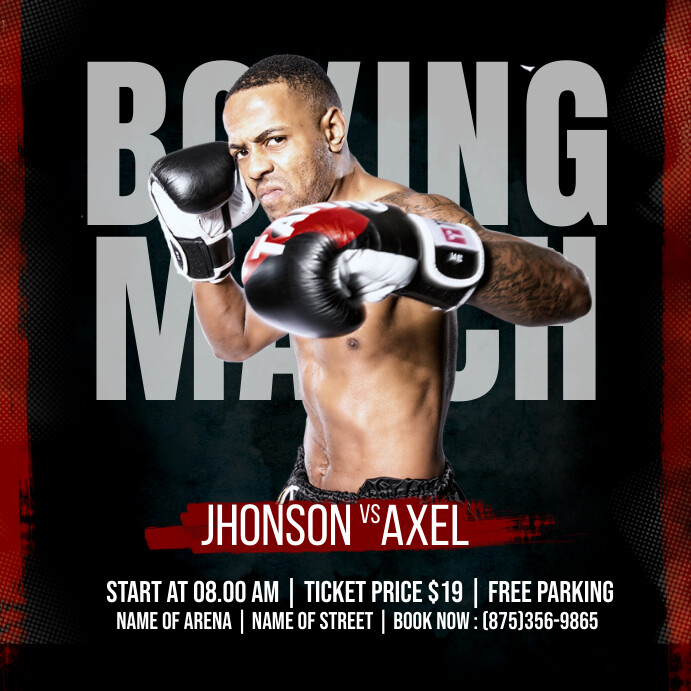 Boxing Match Ads Template | PosterMyWall