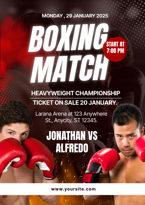 Boxing Match A2 template