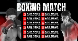 Boxing Match Facebook begivenhed cover template