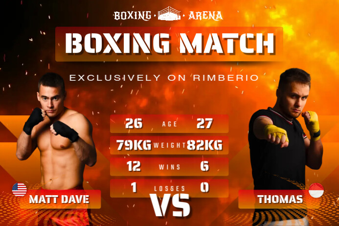 BOXING MATCH Poster template