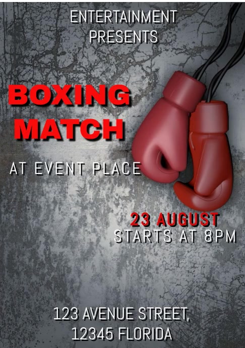boxing match event tournament poster flyer te Template | PosterMyWall