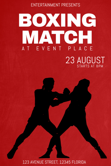 boxing match event tournament poster flyer template | PosterMyWall