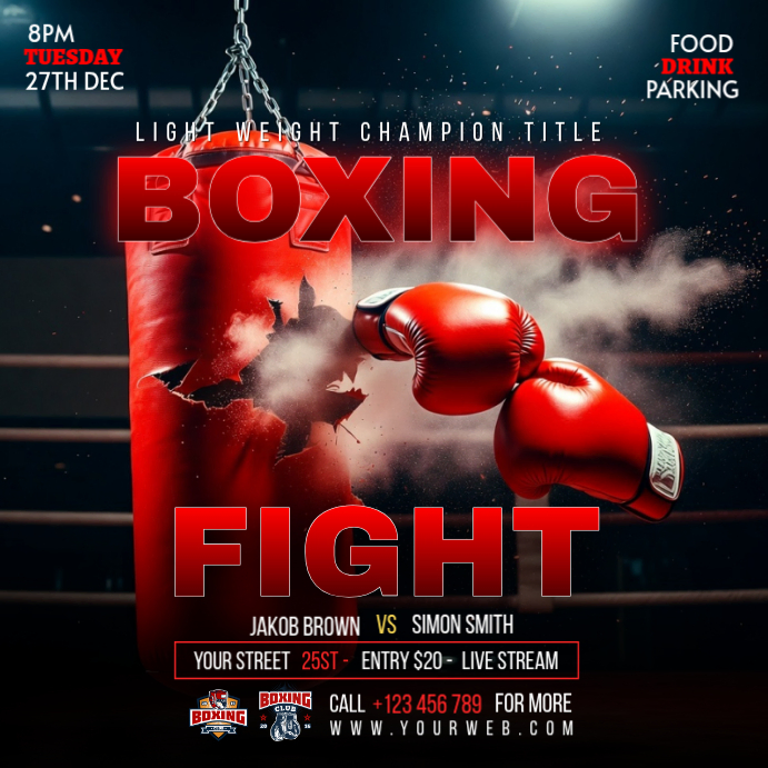 Boxing Match Instagram Post Template | PosterMyWall