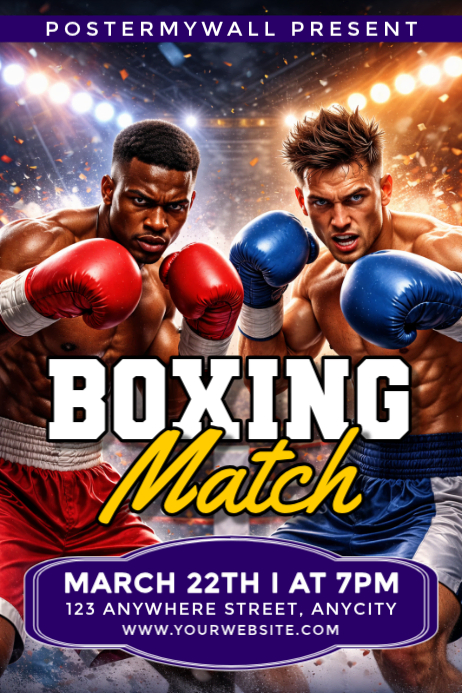 Plantilla de Boxing Match Pósters | PosterMyWall