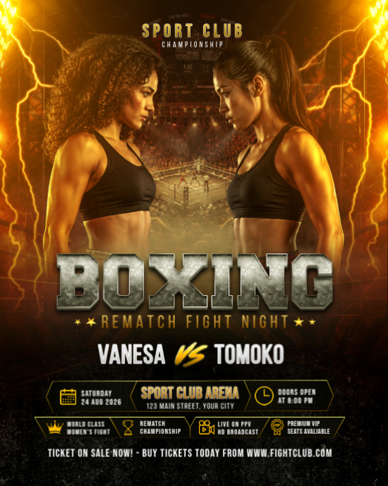 Boxing Match Promotion Template | PosterMyWall