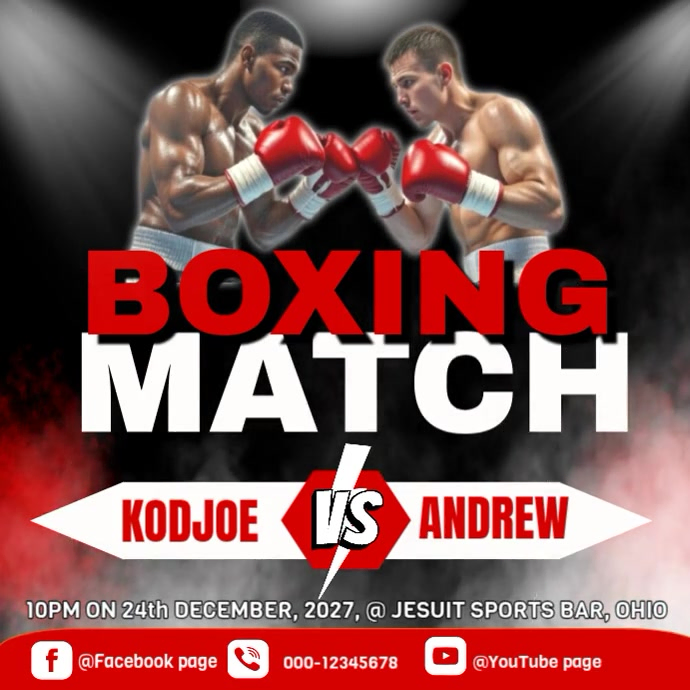 Ios Boxing Promotion Boxing Match Promotion Poster & Video Template | Fight Night Event ...
