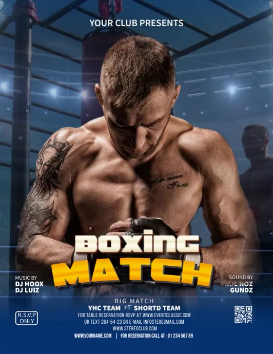 Boxing Match Schedule Template | PosterMyWall