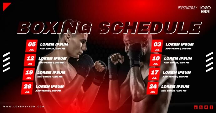 Boxing Match Schedule Video Template | PosterMyWall
