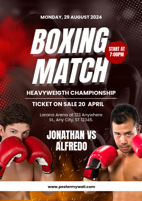boxing match template | PosterMyWall