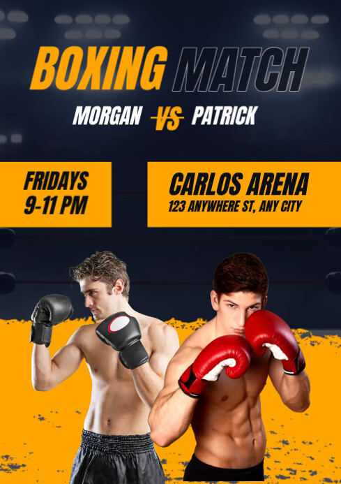 boxing match template A4