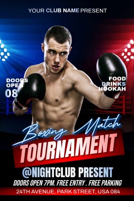 Boxing Match Tournament Cartaz template