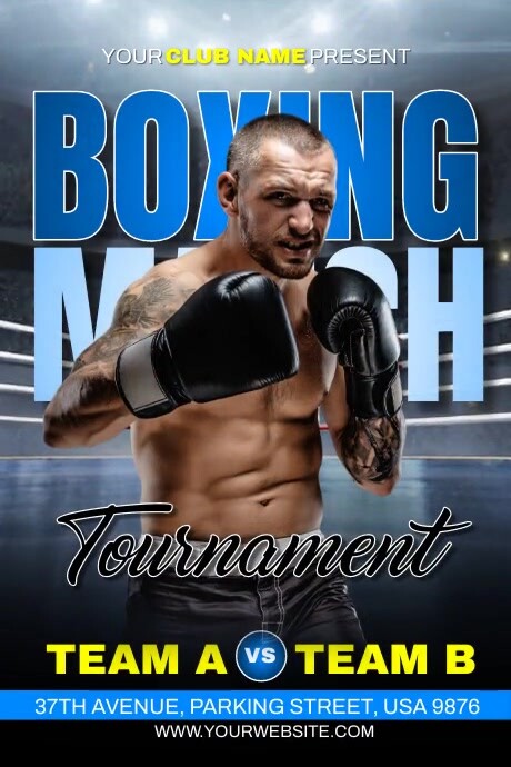 Boxing Match Tournament Template | PosterMyWall