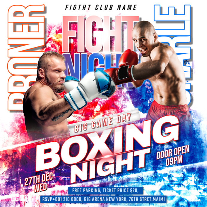 Plantilla de BOXING NIGHT | PosterMyWall