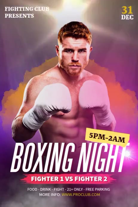 Plantilla de Boxing Night | PosterMyWall