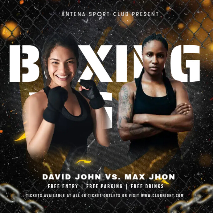 Boxing Night โพสต์บน Instagram template