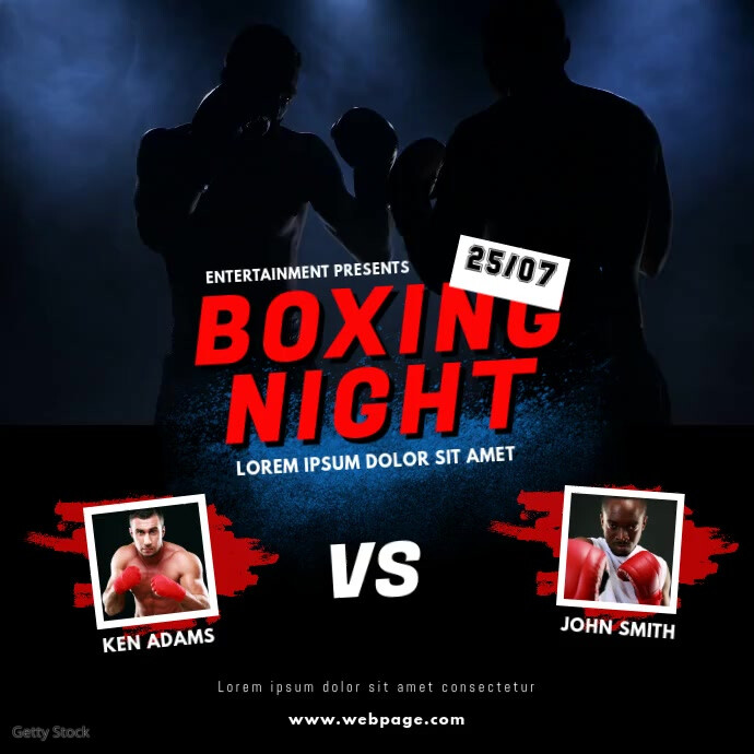 Boxing Night Event Video Design Template PosterMyWall