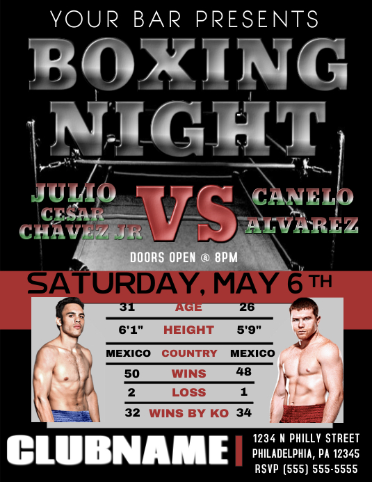 Boxing Night Poster Template | PosterMyWall