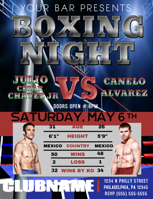 Boxing Night Flyer Template | PosterMyWall