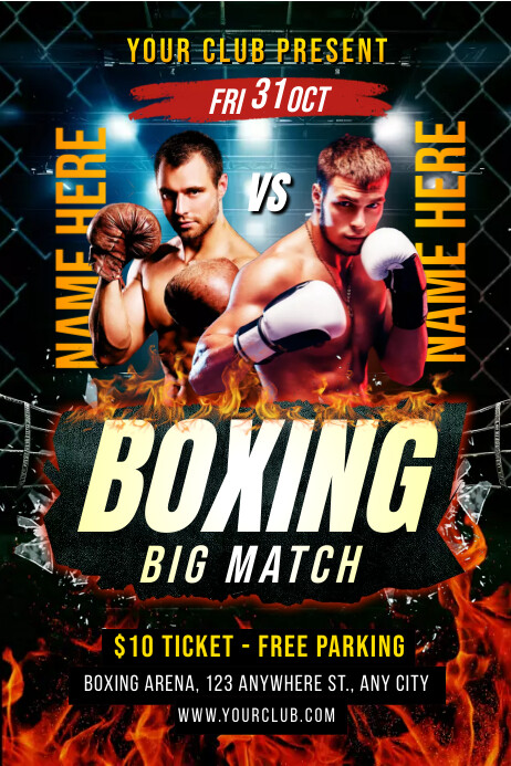 Boxing Poster Template | PosterMyWall