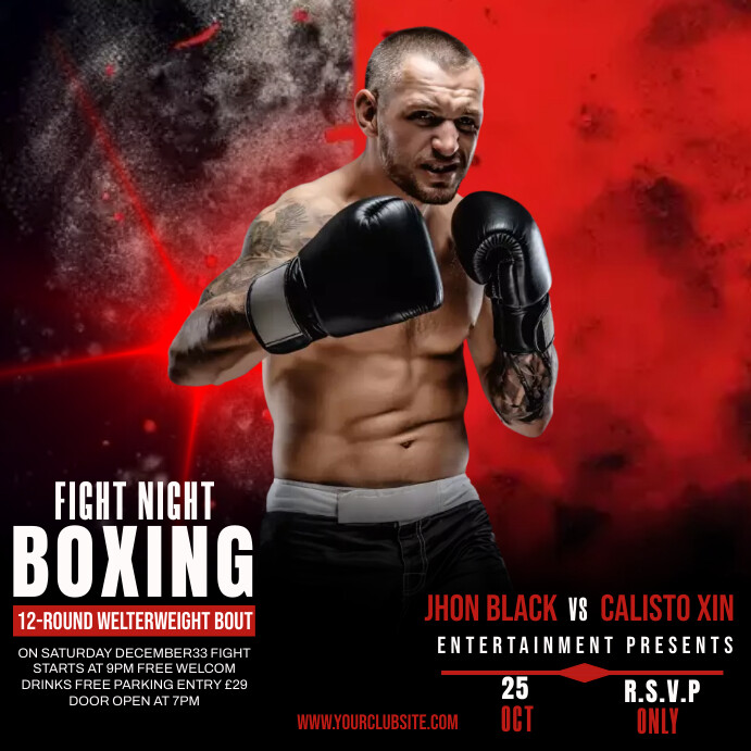 Boxing Rko Poster Boxing Poster Template Boxing Poster PSD, High Quality Free PSD