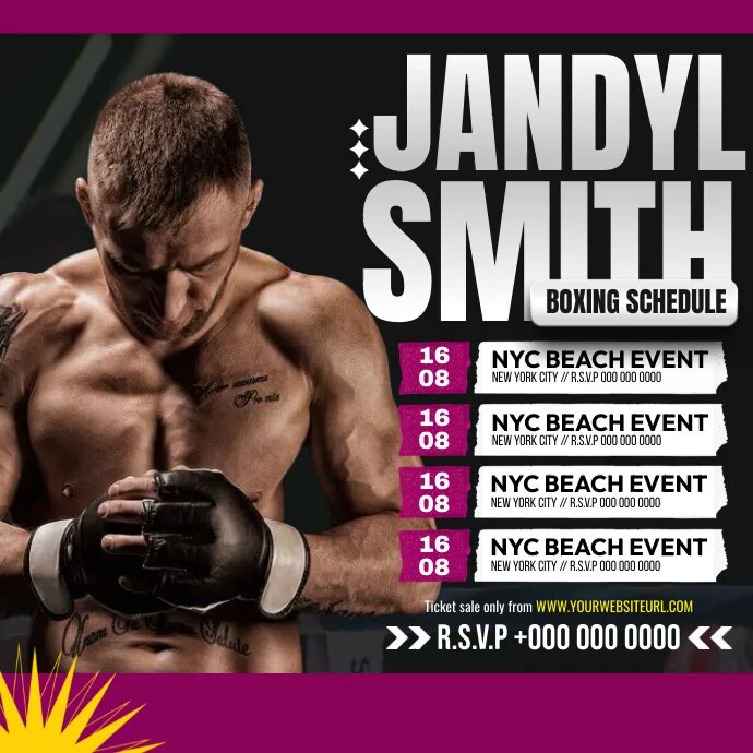 Boxing Schedule Video Instagram 帖子 template