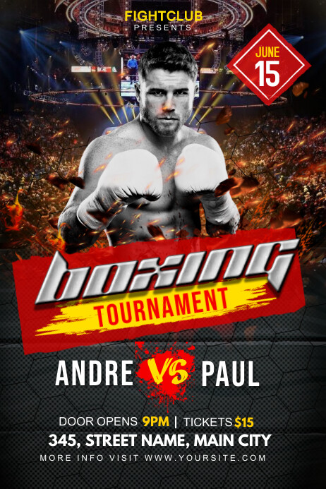 boxing tournament Template | PosterMyWall