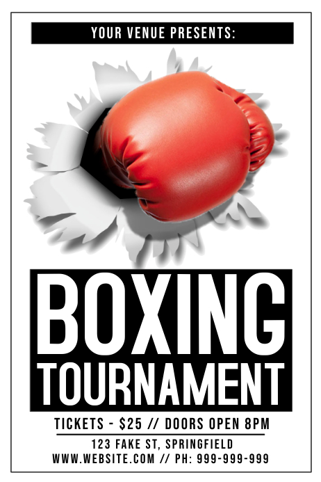 Boxing Tournament Poster Template | PosterMyWall