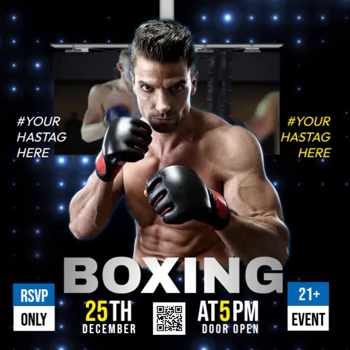 Boxing Tournament Video Instagram Post template