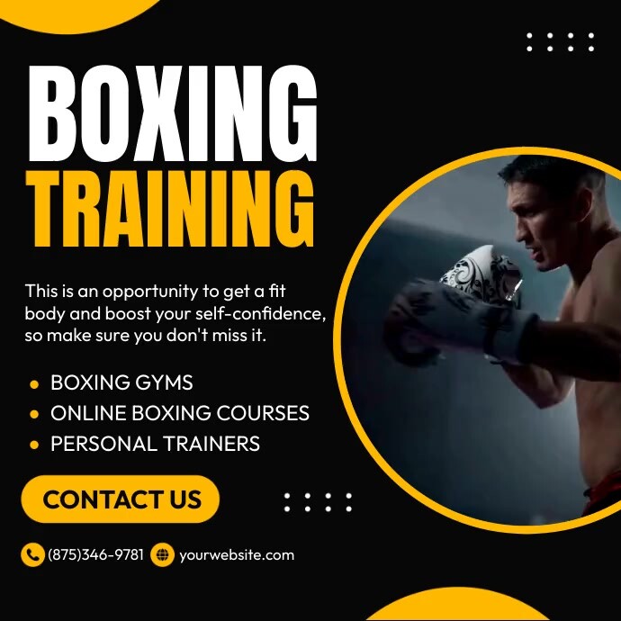 Boxing Classes Post Boxing Training Template | PosterMyWall
