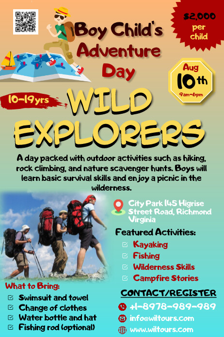 Adventure Advertising Examples Copy of Boy's Adventure Ad | PosterMyWall