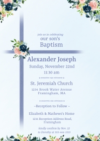 Baby Boy Baptism Invitation Template | PosterMyWall