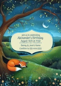 Boy's Birthday Party Invitation A6 template
