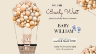 Boy baby Shower Bear Flyer Free Pantalla Digital (16:9) template
