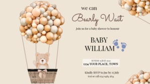 White Baby Shower Digitalt display Template