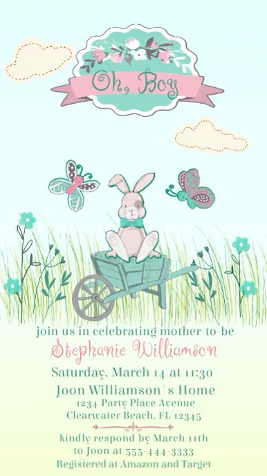Boy Baby Shower Invitation Instagram 快拍 template
