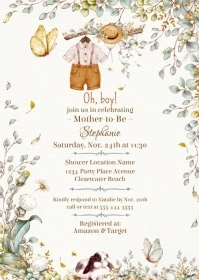 Boy Baby Shower Invitation A6 template