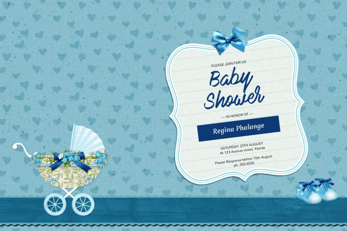 Boy Baby Shower invitation template โปสเตอร์