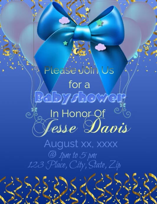 Boy Babyshower  Flyer (us Letter) template