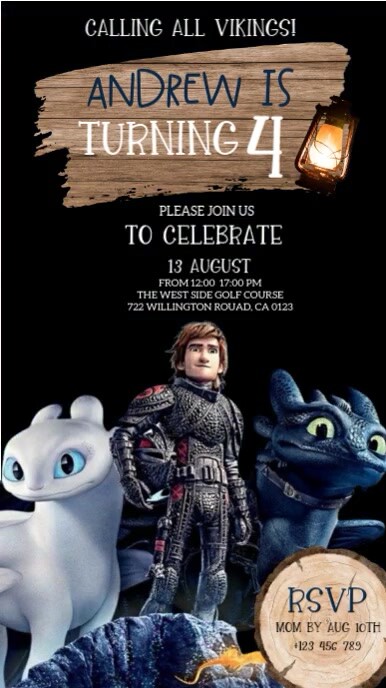 Boy dragon Birthday party invitation design template História do Instagram