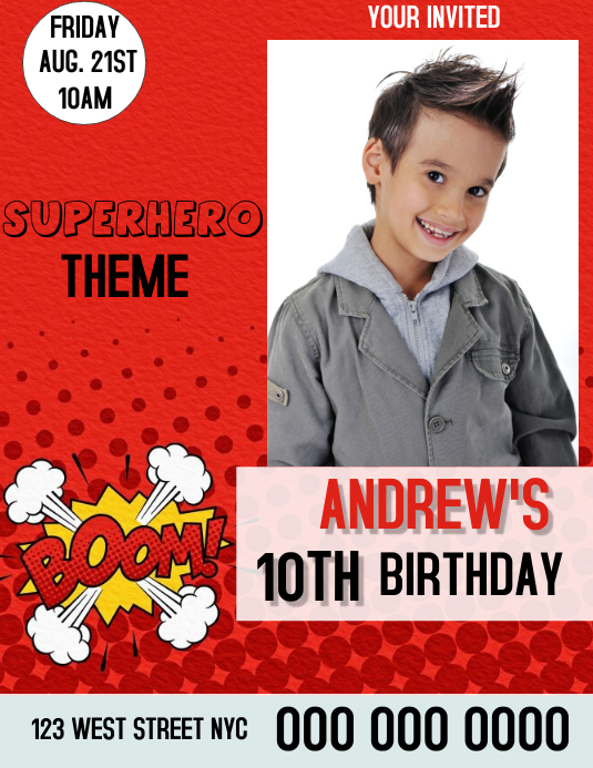 Flyer Boy BOY KIDS BIRTHDAY Party Flyer Template | PosterMyWall