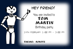 Garcon Robot Theme Fete D Anniversaire Invitations Modele Paysage Postermywall Garcon Robot Theme Fete D Anniversaire Invitations Modele Paysage Postermywall